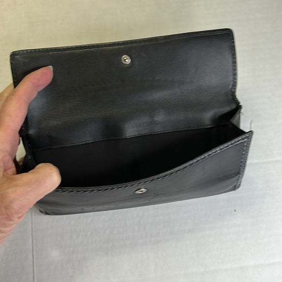 COACH BLACK LEATHER VINTAGE TURN LOCK CLOSURE STITCHED WALLET - Picture 5 of 16